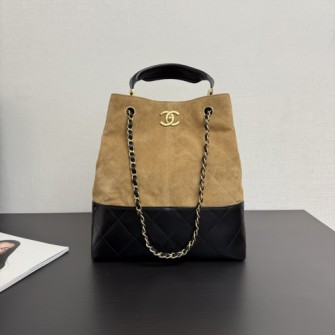 CHANEL 샤넬 25A 공방 투톤 스웨이드 쇼핑백