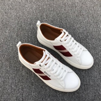 BALLY 발리 멘즈 레더 트레이너 인 화이트