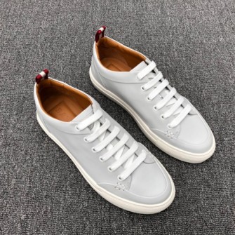 BALLY 발리 멘즈 플레인 카프레더 스니커즈 인 화이트