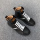BALLY 발리 멘즈 카프레더 하이탑 트레이너 인 블랙